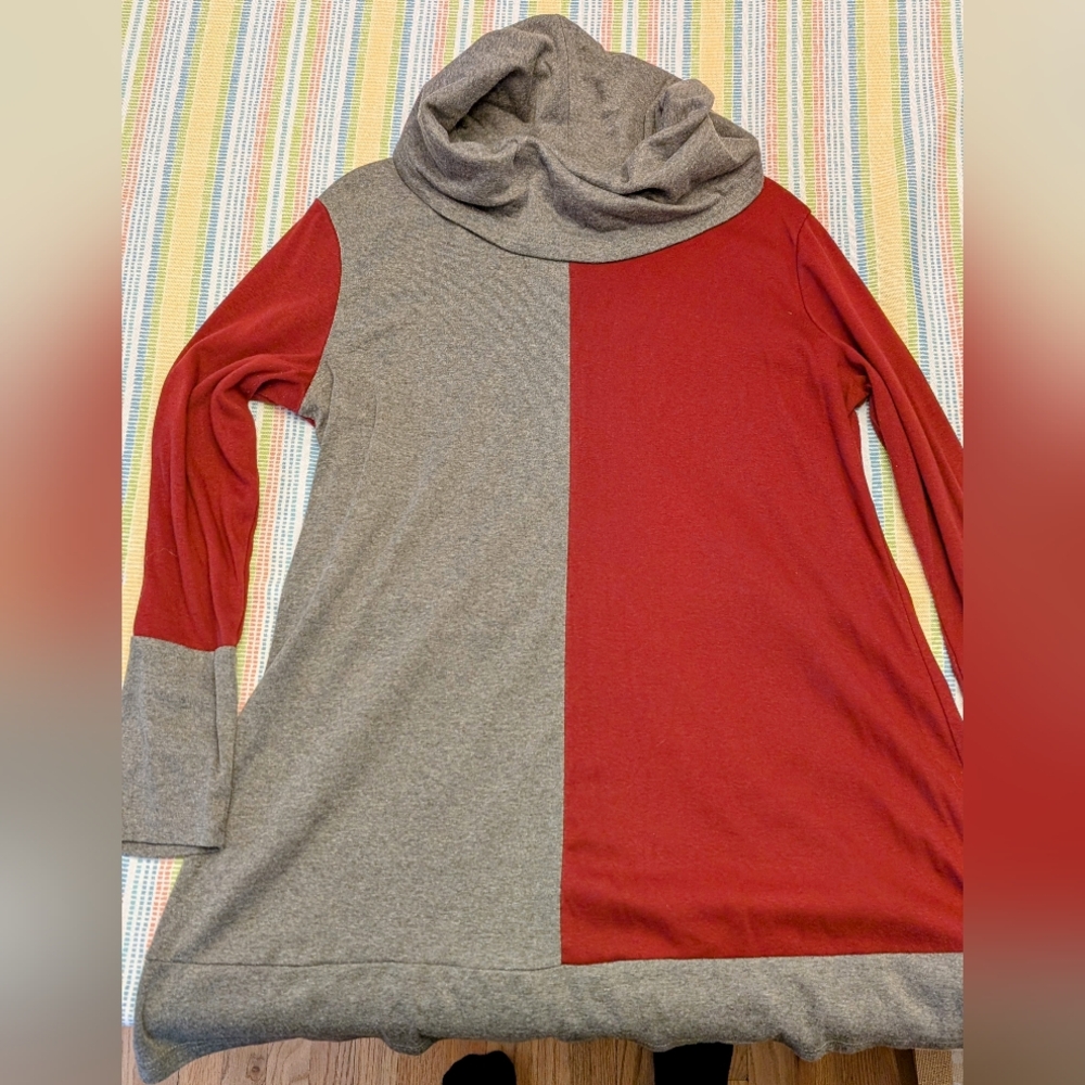 Red and Gray Women's Sweater